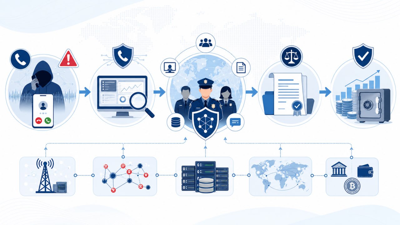 AI示意图：电信诈骗治理流程